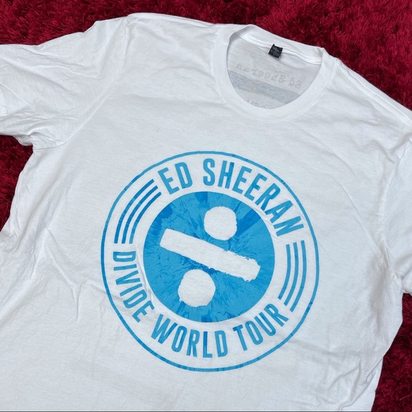 Ed Sheeran Divide World Tour Tee Black XL USA Dates White Blue Plus X - Picture 3 of 7